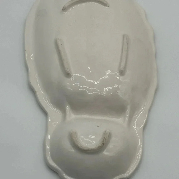 MCM Vintage California USA Corn Texture Serving Platter 659 White Glazed Pottery - Picture 5 of 7